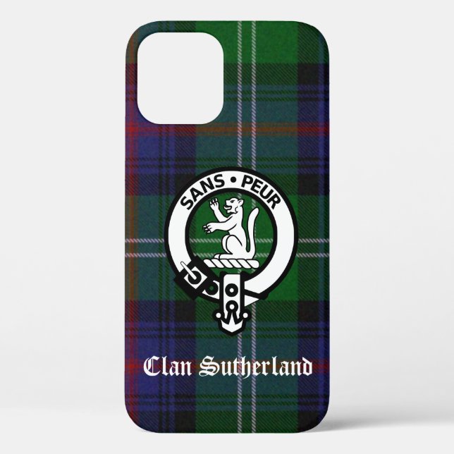 Clan Sutherland Wappen & Tartan Case-Mate iPhone Hülle (Rückseite)