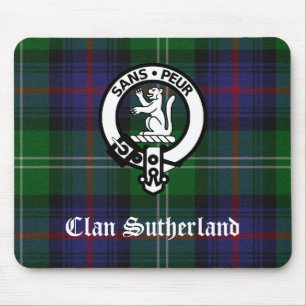 Clan Sutherland Wappen & Tartan Mousepad