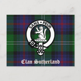 Clan Sutherland Wappen & Tartan Postkarte