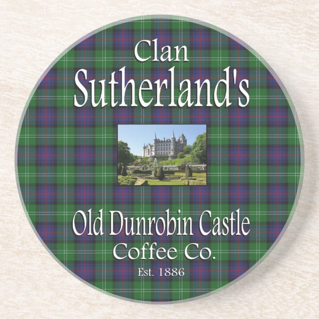 Clan Sutherland's Old Dunrobin Castle Coffee Co. Sandstein Untersetzer (Vorne)