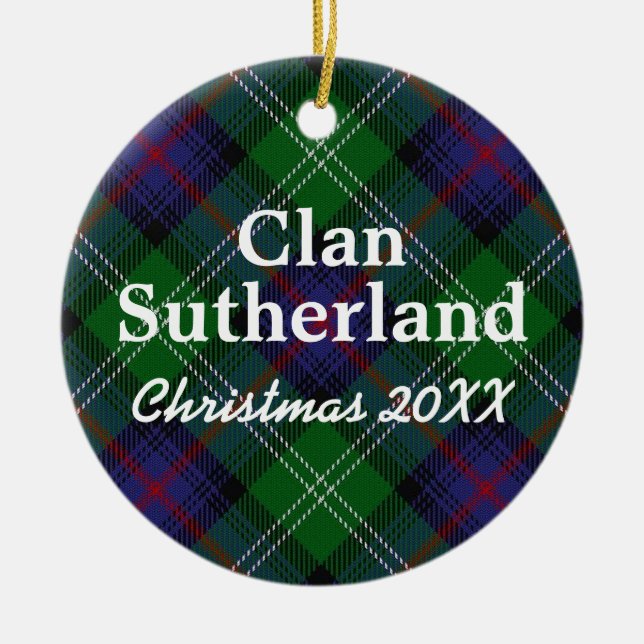 Clan-SutherlandScottishTartan Keramikornament (Vorne)