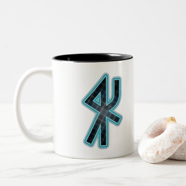 Clan Sverker Bindungs-Rune-Tasse Zweifarbige Tasse (Mit Donut)