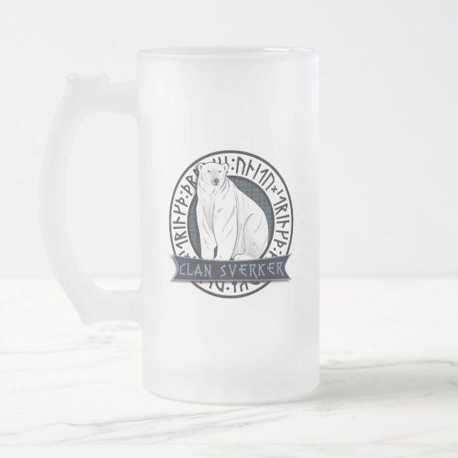 Clan Sverker "Jökull" mattiertes Bier Stein Mattglas Bierglas (Links)