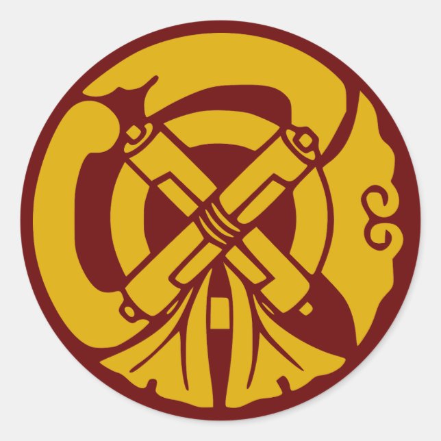 Clan Tachibana Wappen (Kamon) Klassischer Rundstic Runder Aufkleber (Vorderseite)