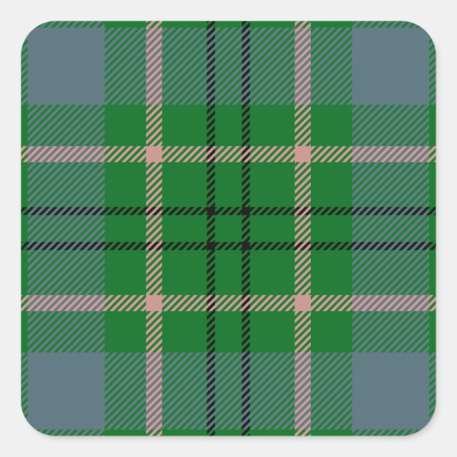 Clan-TaylorTartan Quadratischer Aufkleber (Vorderseite)