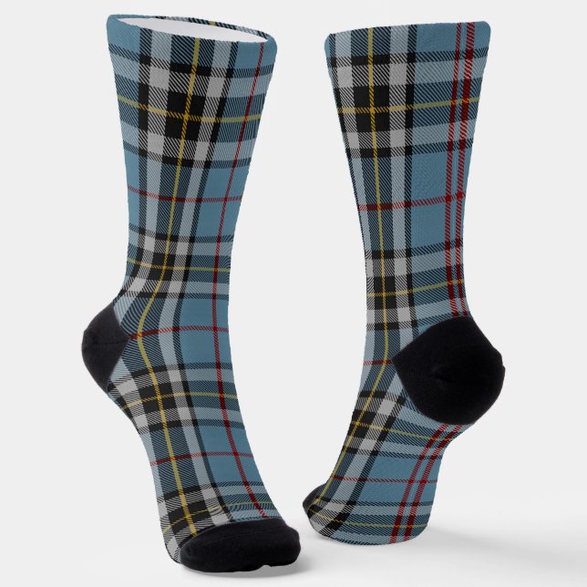 Clan Thompson Dress Blue Tartan Socken (Gewinkelt)