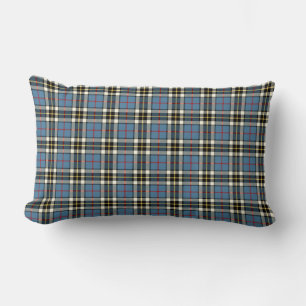 Clan Thompson hellblauer und schwarzer Tartan Lendenkissen