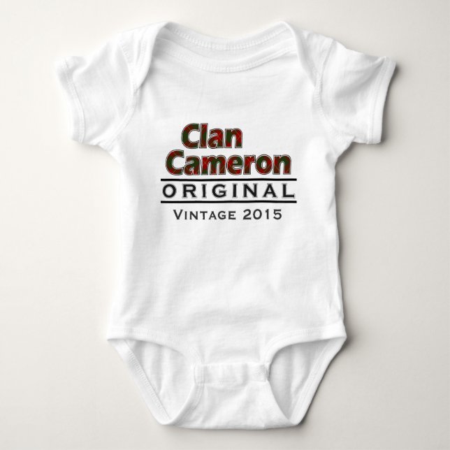 Clan Vintager Cameron fertigen Ihr Birthyear Baby Strampler (Vorderseite)