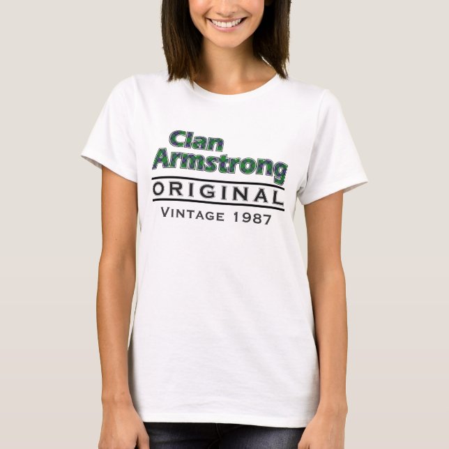 Clan Vintages Armstrong fertigen Ihr Birthyear T-Shirt (Vorderseite)