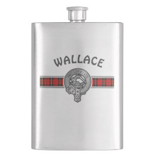 Clan Wallace (Edit) Wappen & Tartan Flachmann