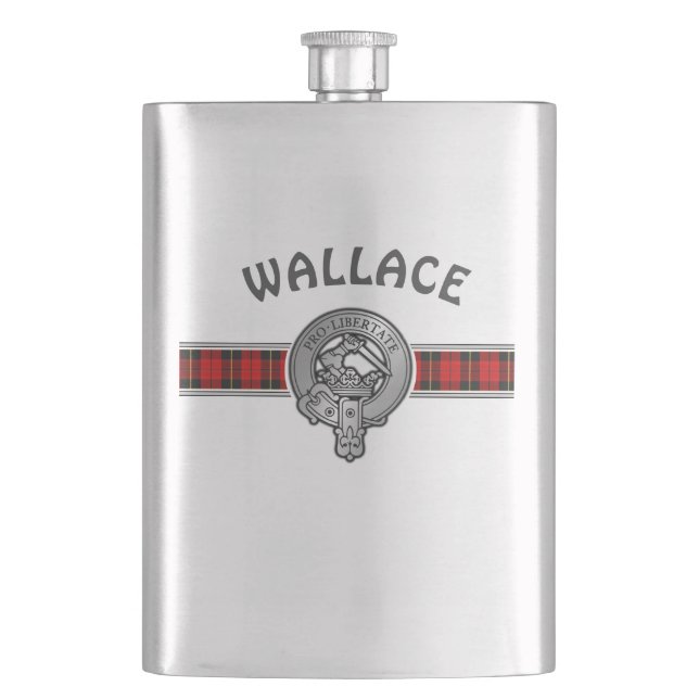 Clan Wallace (Edit) Wappen & Tartan Flachmann (Vorderseite)