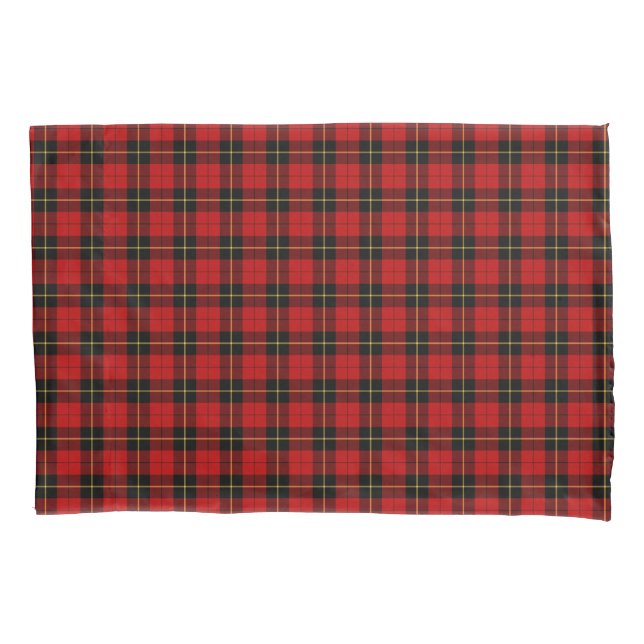 Clan Wallace Red und Black Scottish Kariert Kissenbezug (Vorderseite)