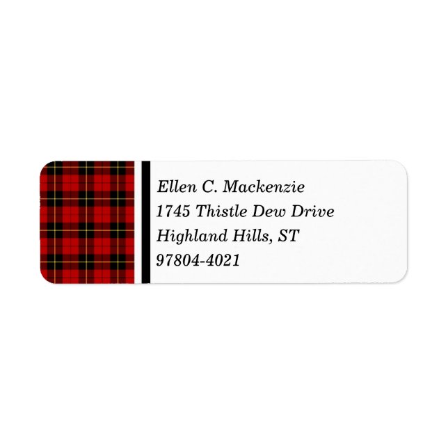 Clan Wallace Red und Black Scottish Tartan (Vorne)