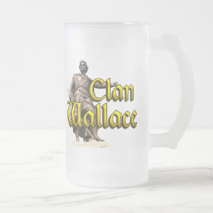 Clan Wallace Scottish Freedom Mattglas Bierglas