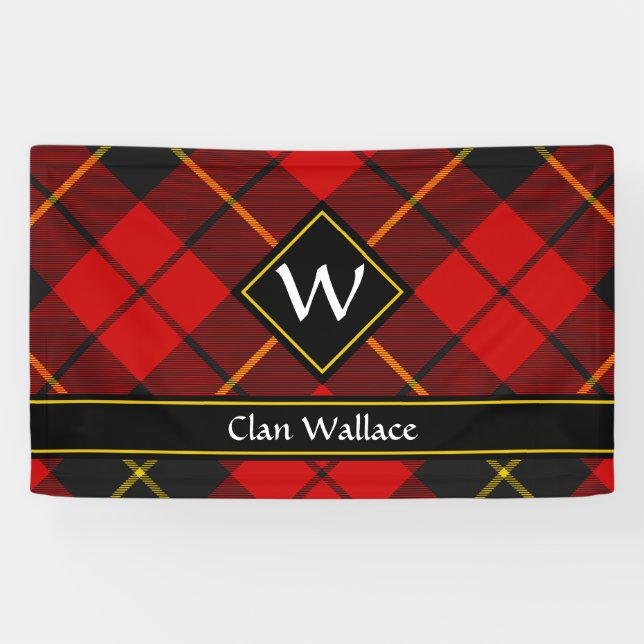 Clan Wallace Tartan Banner (Horizontal)