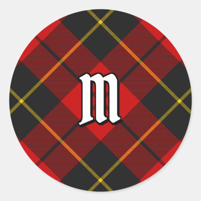Clan Wallace Tartan Classic Round Sticker (Vorderseite)
