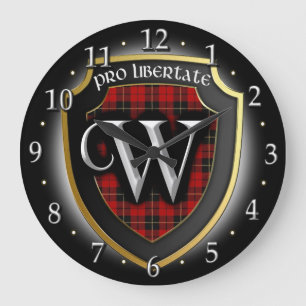 Clan Wallace Tartan Clock Große Wanduhr