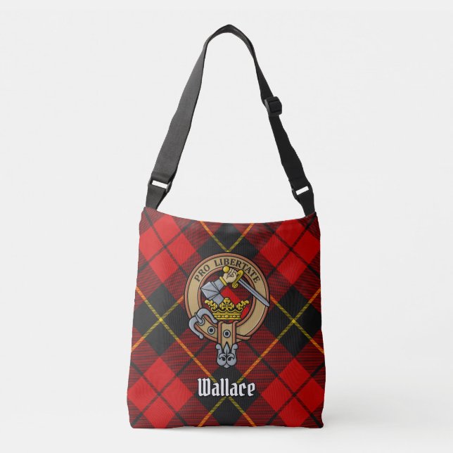 Clan Wallace Tartan Crossbody Bag Tragetaschen Mit Langen Trägern (Vorderseite)
