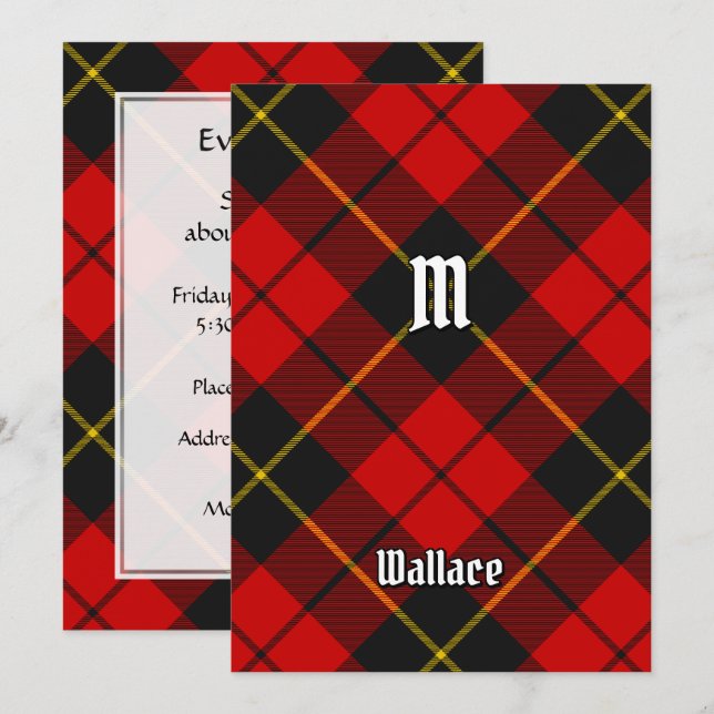 Clan Wallace Tartan Einladung (Vorne/Hinten)