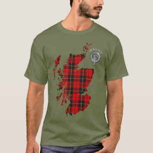 Clan Wallace Tartan Karte & Wappen T - Shirt