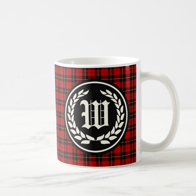 Clan Wallace Tartan Monogram Tasse (Rechts)