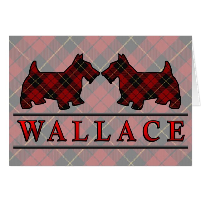 Clan Wallace Tartan Scottie Dogs (Vorderseite (Horizontal))
