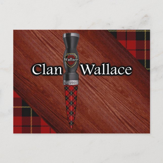 Clan Wallace Tartan Sgian Dubh Blade Postkarte (Vorderseite)