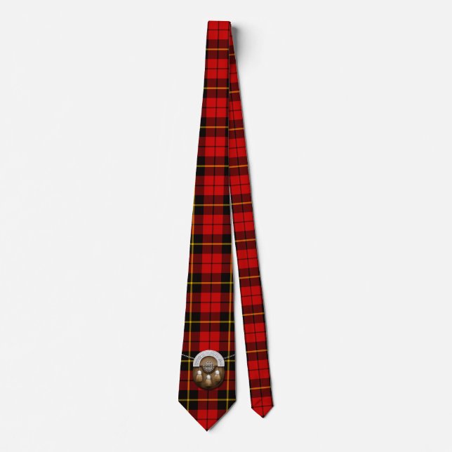 Clan-Wallace Tartan und Sporran Krawatte (Vorderseite)