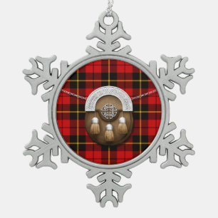 Clan-Wallace Tartan und Sporran Schneeflocken Zinn-Ornament