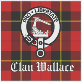 Clan Wallace Wappen Abzeichen und Tartan Aufkleber