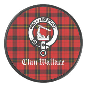 Clan Wallace Wappen Abzeichen und Tartan Eishockey Puck