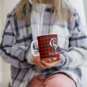 Clan Wallace Wappen Abzeichen und Tartan Kaffeetasse