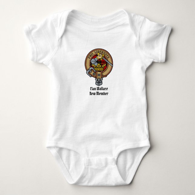 Clan Wallace Wappen Baby Bodysuit Strampler (Vorderseite)