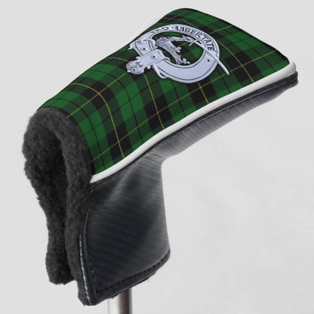 Clan Wallace Wappen & Jagd Tartan Golf Headcover (3/4 Vorderseite)