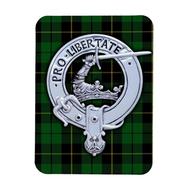 Clan Wallace Wappen & Jagd Tartan Magnet (Vertikal)