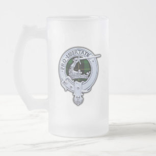 Clan Wallace Wappen & Jagd Tartan Mattglas Bierglas