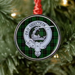 Clan Wallace Wappen & Jagd Tartan Ornament Aus Metall