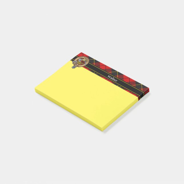 Clan Wallace Wappen Notes Post-it Klebezettel (angewinkelt)