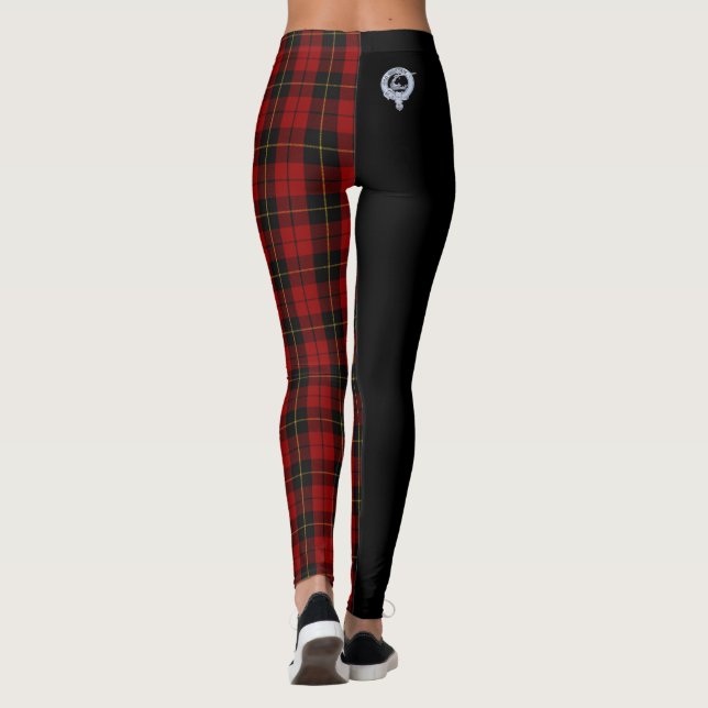 Clan Wallace Wappen & Tartan / Black Leggings (Rückseite)