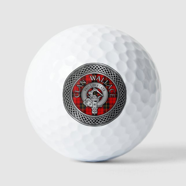 Clan Wallace Wappen & Tartan Knot Golfball (Vorderseite)