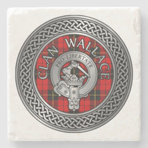 Clan Wallace Wappen & Tartan Knot Steinuntersetzer