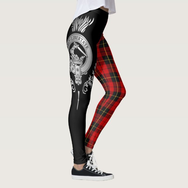 Clan Wallace Wappen & Tartan Leggings (Rechts)