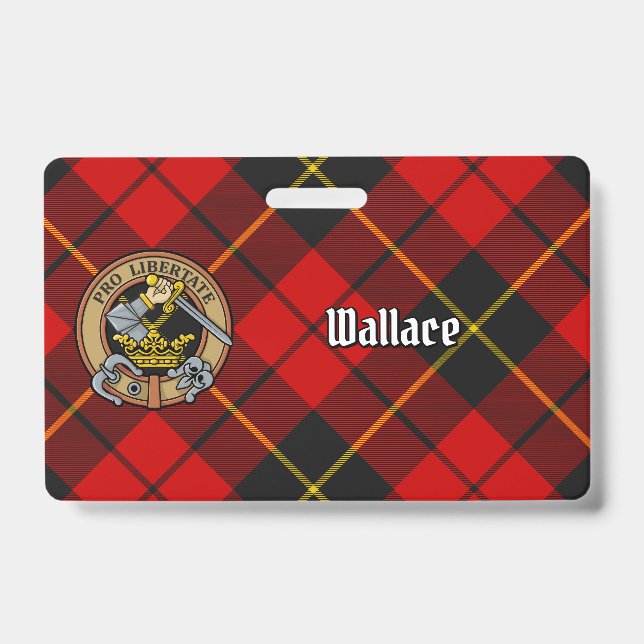Clan Wallace Wappen über Tartan Ausweis (Vorderseite)