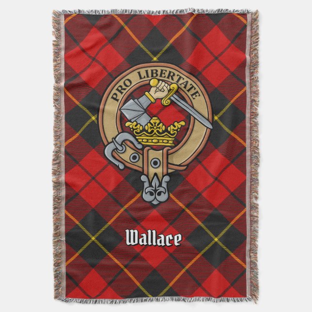 Clan Wallace Wappen über Tartan Decke (Vorderseite Vertikal)