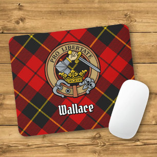 Clan Wallace Wappen über Tartan Mousepad