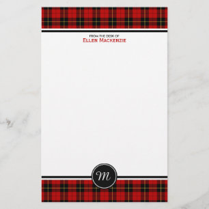 Clan-Wallacetartan-klassisches rotes kariertes Briefpapier
