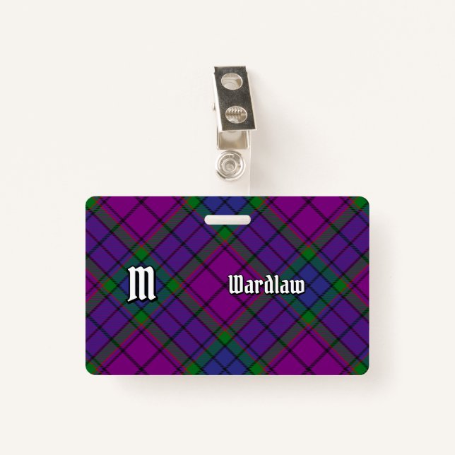 Clan Wardlaw Tartan Ausweis (Vorderseite mit Klammer)