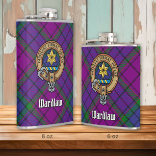 Clan Wardlaw Wappen über Tartan Flachmann