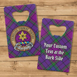 Clan Wardlaw Wappen über Tartan Geldbeutel Flaschenöffner