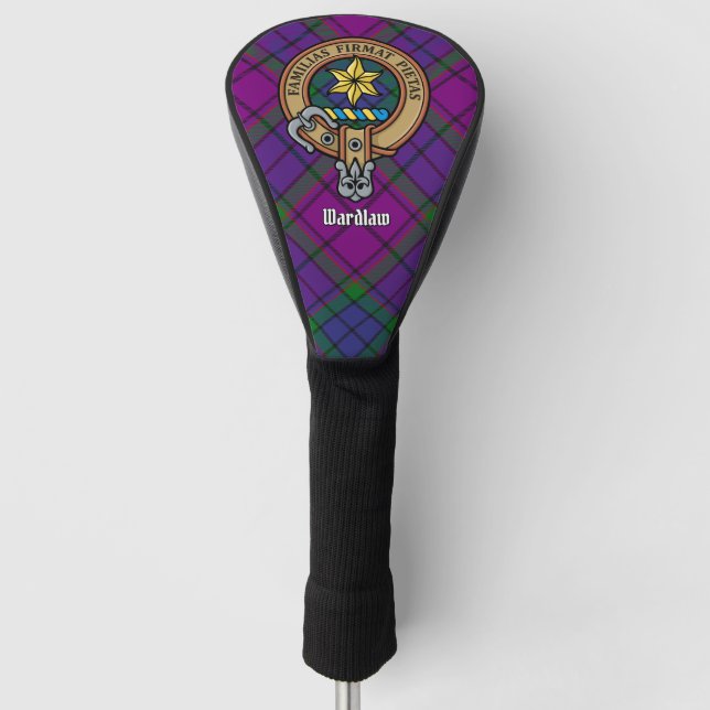 Clan Wardlaw Wappen über Tartan Golf Headcover (Vorderseite)